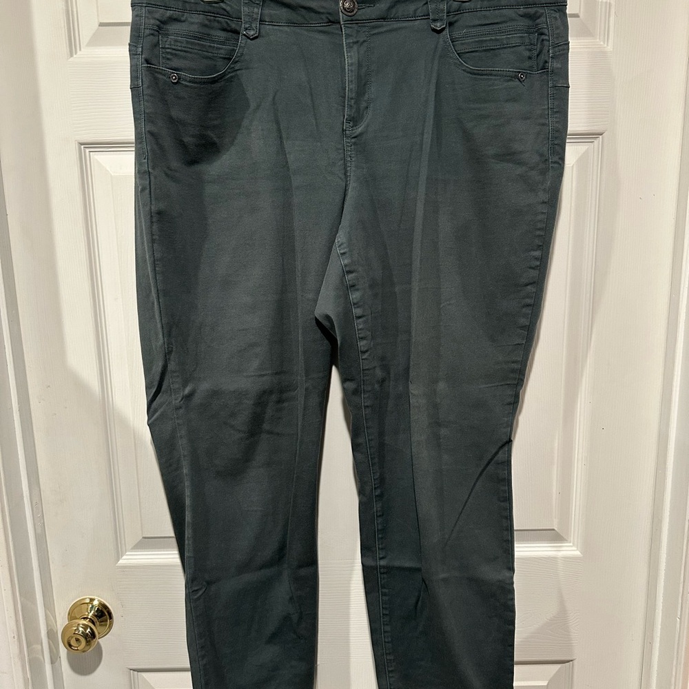 Democracy dark sage green straight leg pants